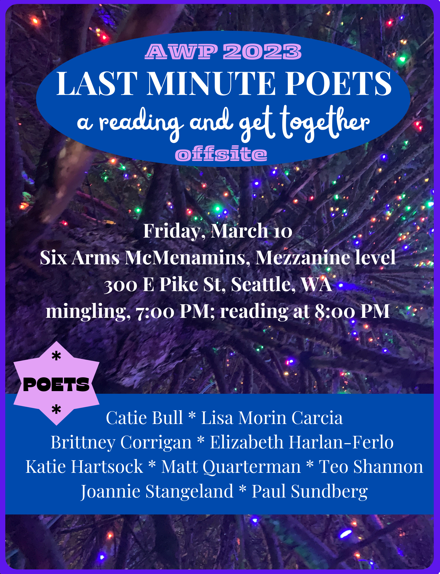 AWP Off-Site Reading Last Minute Poets 2023